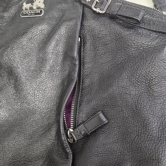 Coach Madison Black Leather Satchel Bag Handbag 18641 - Picture 10 of 15